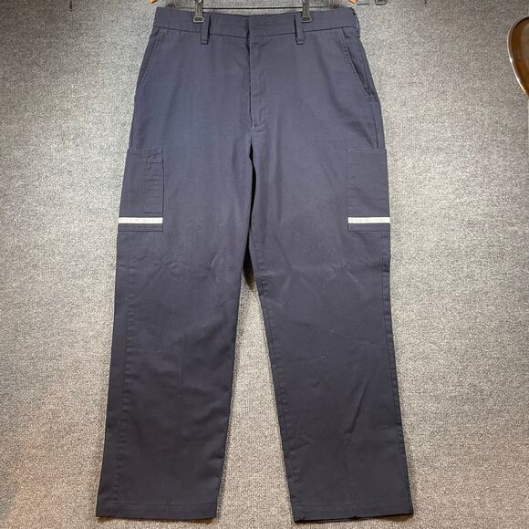 FedEx Uniform Pants By Stan Herman Men's 38R (36X31) Blue Reflective Cargo - Picture 1 of 9